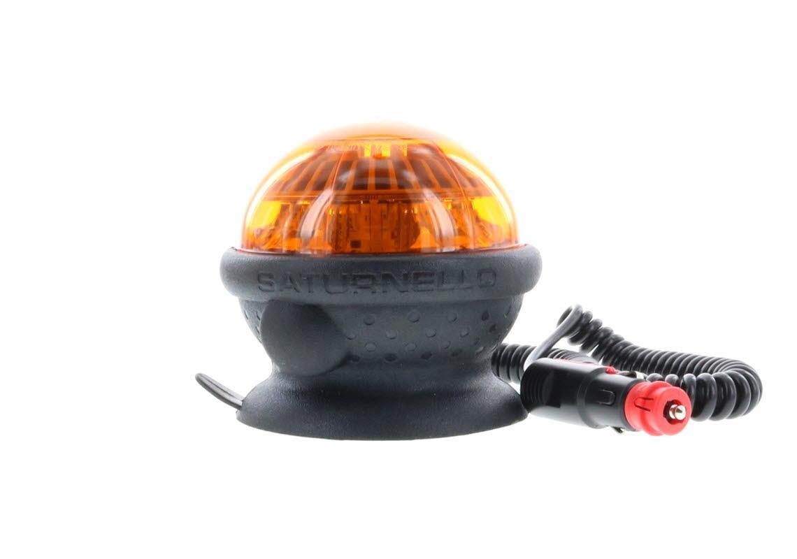 Gyrophare MINI SATURNELLO LED magnetique 1 ventouse lumière flash ambre